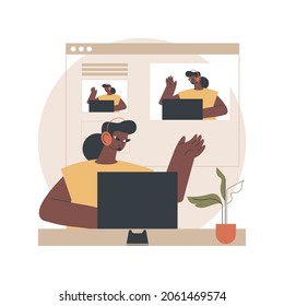 Livestream software abstract concept vector illustration. Video streaming application, livestreaming platform solution, broadcasting software, online live event, technology abstract metaphor.