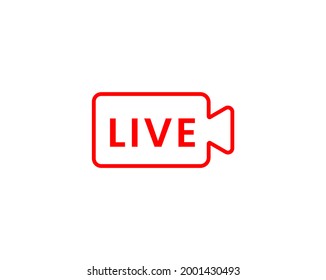 Live-streaming icon, Template for TV, online channel, live breaking news, social media