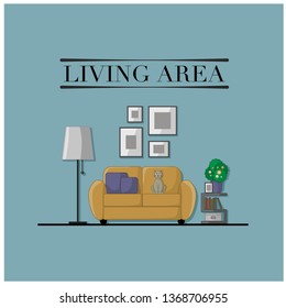 Living area decration vector background card