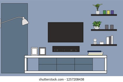 Living area design, vector