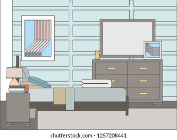 Living area design, vector