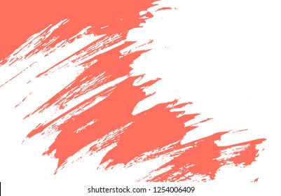 living coral, color of the 2019 year vector  brush paint spot stroke