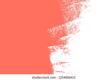 living coral, color of the 2019 year vector  brush paint spot stroke