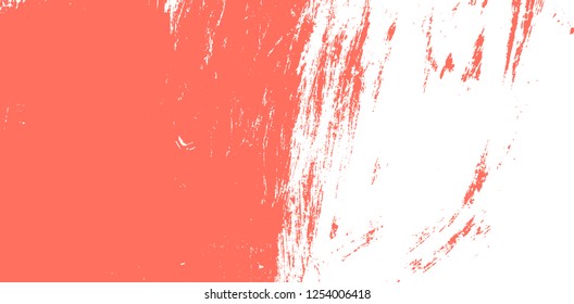 living coral, color of the 2019 year vector  brush paint spot stroke