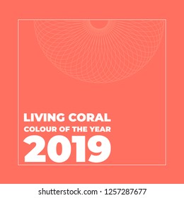 Living Coral color of the year 2019. Trendy vector background. 