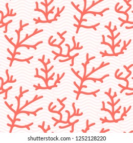 Living coral seamless pattern design