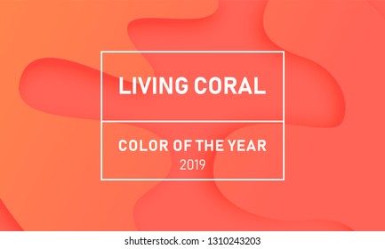 Living coral vector background, trend color of the year 2019. Pink and red living coral color, abstract trendy gradient background