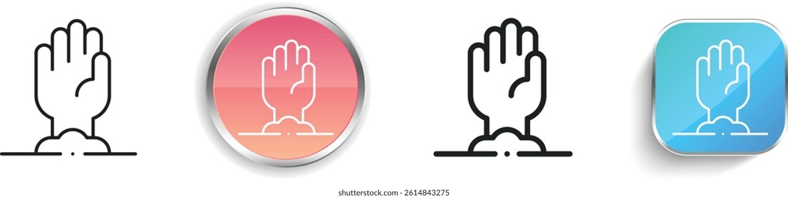 living dead icon. Thin Linear, Regular and Button Style Design Isolated On White Background