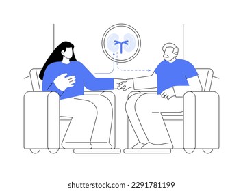 Living donor abstract concept vector illustration. Volunteer deals with organ donation in hospital, kidney transplantation, medicine sector, emergency room, living donor abstract metaphor.