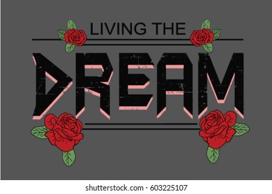 living the dream rock vector print