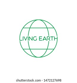 living earth globe logo design