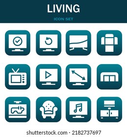 living icon set. Vector  illustrations related with Television, Television and Television