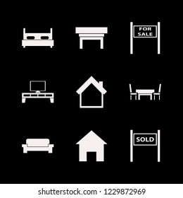living icon. living vector icons set sold house, table chairs, tv table and home