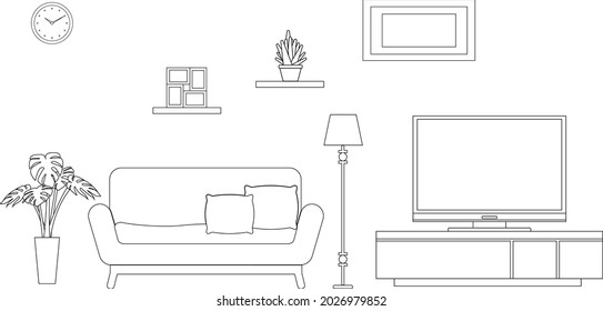 living interior set vector illustration