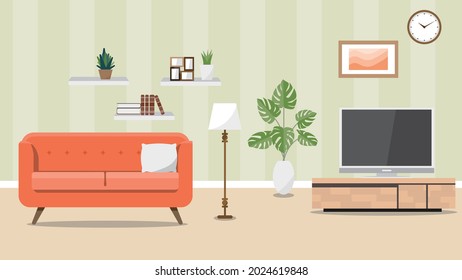 living interior set vector illutration