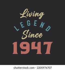 Living Legend since 1947, Born in 1947 vintage design vector