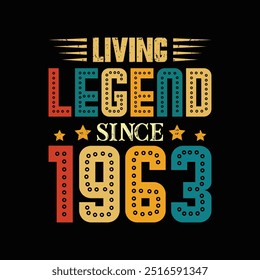 Lido Vivo Desde 1963, Nascido em um Ano de Elegância Clássica e Moda Histórica, Vintage T-Shirt Design para Verdadeiros Admiradores de Retro Coolness.	