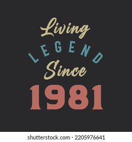 Living Legend since 1981, Born in 1981 vintage design vector
