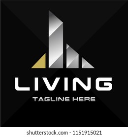 Living Logo Design. Silver Gradient . EPS 10