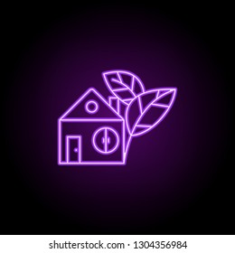 living with nature outline icon. Elements of Ecology in neon style icons. Simple icon for websites, web design, mobile app, info graphics