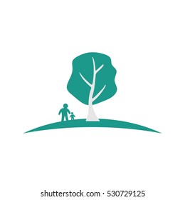 living with nature vector logo