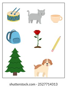 Living and non living worksheet for kindergarten, identifying living and non living things activity for kids 