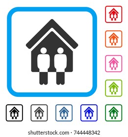 Living Persons icon. Flat gray iconic symbol in a blue rounded square. Black, gray, green, blue, red, orange color variants of Living Persons vector. Designed for web and application user interface.