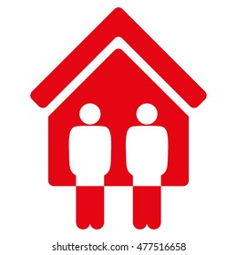 Living Persons icon. Vector style is flat iconic symbol, red color, white background.