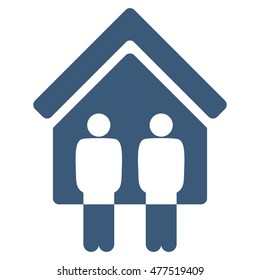 Living Persons icon. Vector style is flat iconic symbol, blue color, white background.