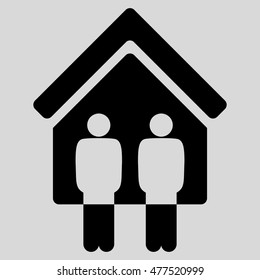 Living Persons icon. Vector style is flat iconic symbol, black color, light gray background.