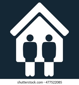 Living Persons icon. Vector style is flat iconic symbol, white color, dark blue background.