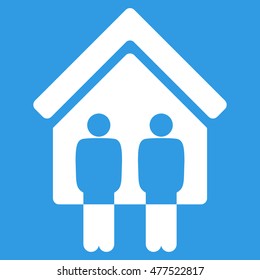 Living Persons icon. Vector style is flat iconic symbol, white color, blue background.