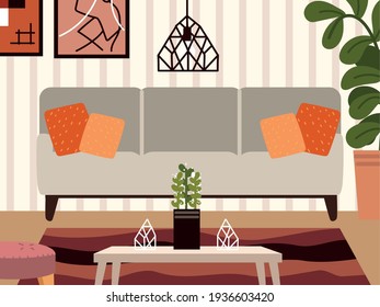 living room area sofa table