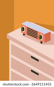 Ilustração da arte da atmosfera da sala de estar