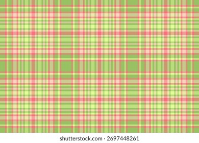 Patrón de fondo de sala de estar a cuadros, panel de ventana textil tartán check. Textura de Vector de tela de franela sin costuras en la paleta de colores verde y rojo.