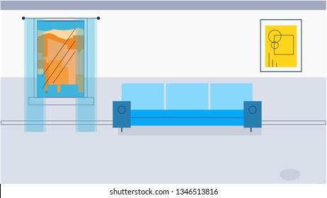Living room background vector illustration
