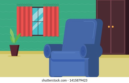 Living room background vector illustration