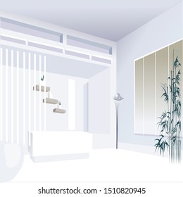 living room background vector illustration