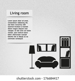 Living room background vector llustration