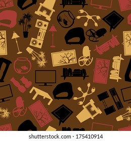 living room brown color pattern eps10