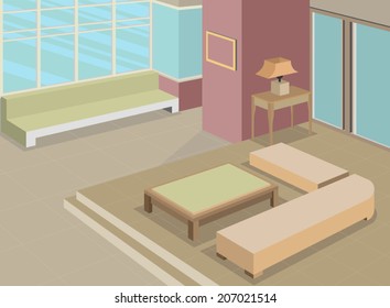 Living room design interior vector background