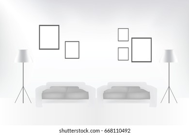 Living room design. Vector illustration