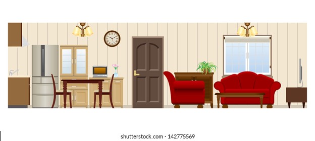 Living room / Dining room / Kitchen