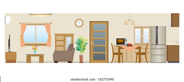 Living room / Dining room / Kitchen