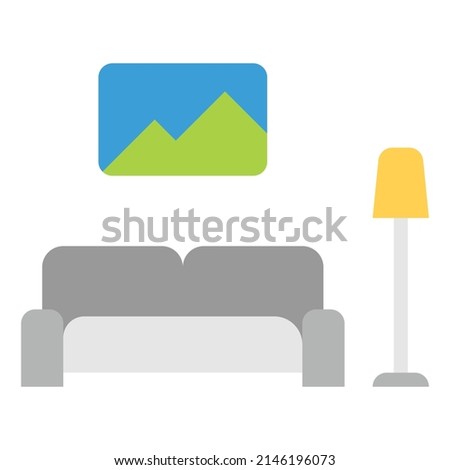 living room flat icon vector illustration