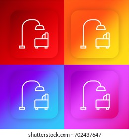 Living room four color gradient app icon set