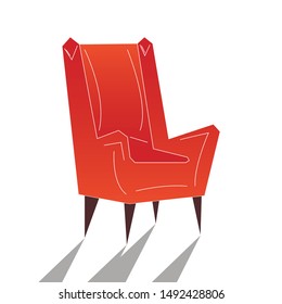 Living room furniture design concept with modern home interior elements isolated vector illustration. Pattern is good for craft paper design.colorful chair