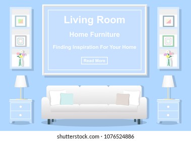 Living Room. Furniture Design. Interior Background.