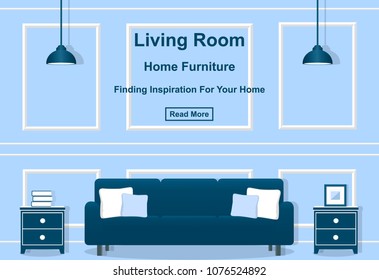 Living Room. Furniture Design. Interior Background.