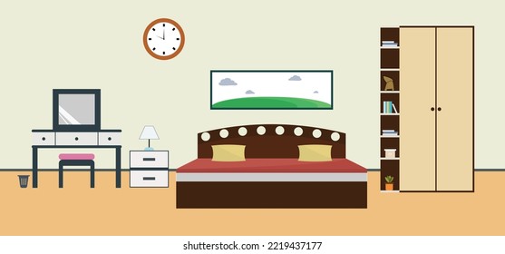 Living room furniture Illustration, home elements flat illustration